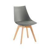 Hectarul - Scaun de bucatarie/dining gri inchis (antracit) din PP si lemn cu perna moale din piele ecologica, Norse HARO